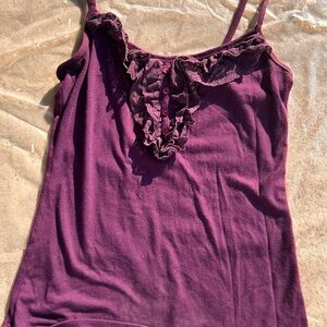 Aqua Blu Purple Ruffled Camisole